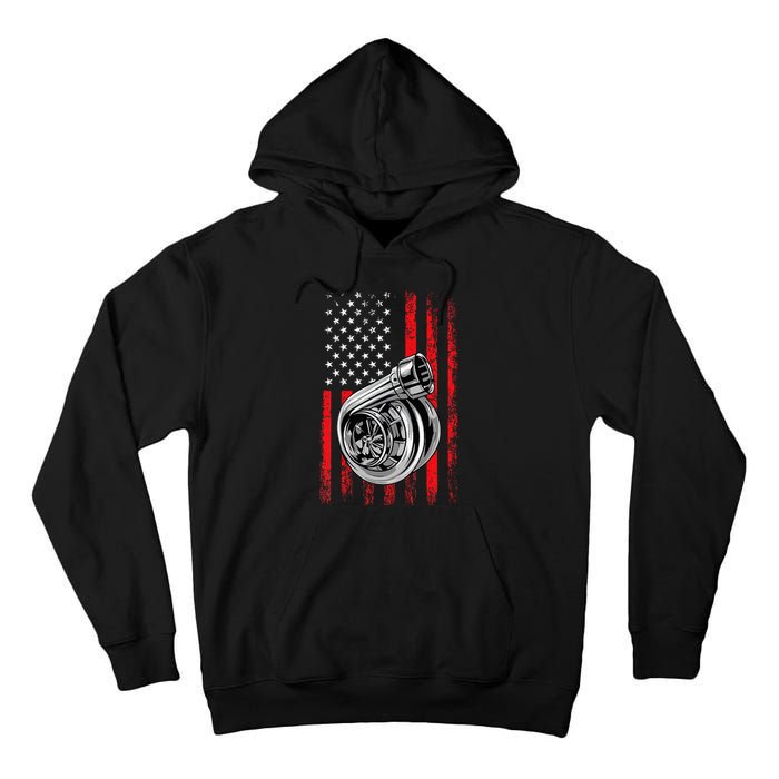 Turbo American Flag Racing Turbo Tall Hoodie