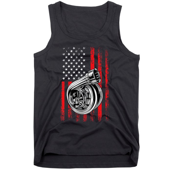 Turbo American Flag Racing Turbo Tank Top