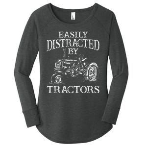 Tractor Art For Women Farming Agriculture Farmer Truck Women's Perfect Tri Tunic Long Sleeve Shirt