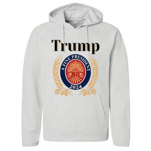 Trump A Fine President 2024 Reelection 2024 Performance Fleece Hoodie