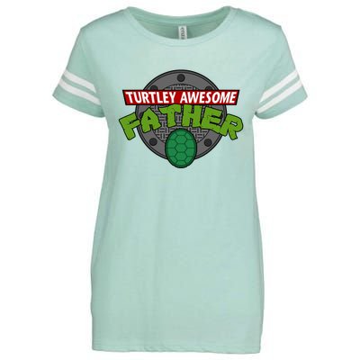 Turtley Awesome Father Awesome Fathers Day Enza Ladies Jersey Football T-Shirt