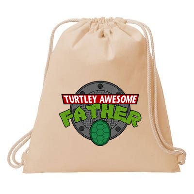 Turtley Awesome Father Awesome Fathers Day Drawstring Bag