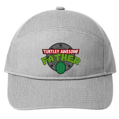 Turtley Awesome Father Awesome Fathers Day 7-Panel Snapback Hat