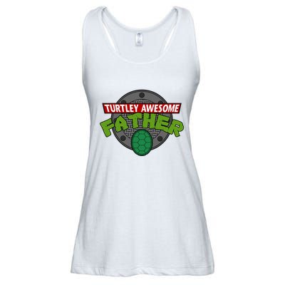 Turtley Awesome Father Awesome Fathers Day Ladies Essential Flowy Tank