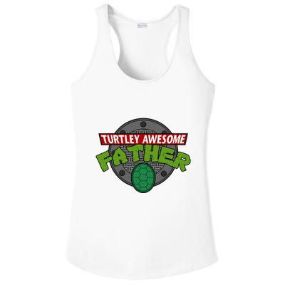 Turtley Awesome Father Awesome Fathers Day Ladies PosiCharge Competitor Racerback Tank