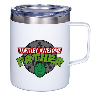 Turtley Awesome Father Awesome Fathers Day 12oz Stainless Steel Coffee Mug