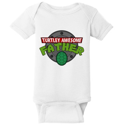 Turtley Awesome Father Awesome Fathers Day Baby Bodysuit