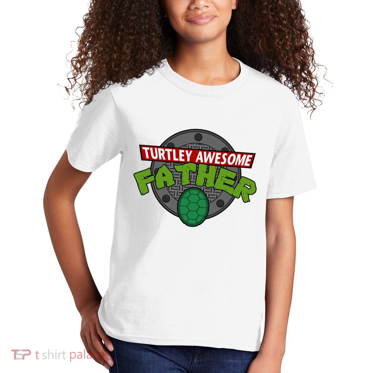 Turtley Awesome Father Awesome Fathers Day Kids T-Shirt