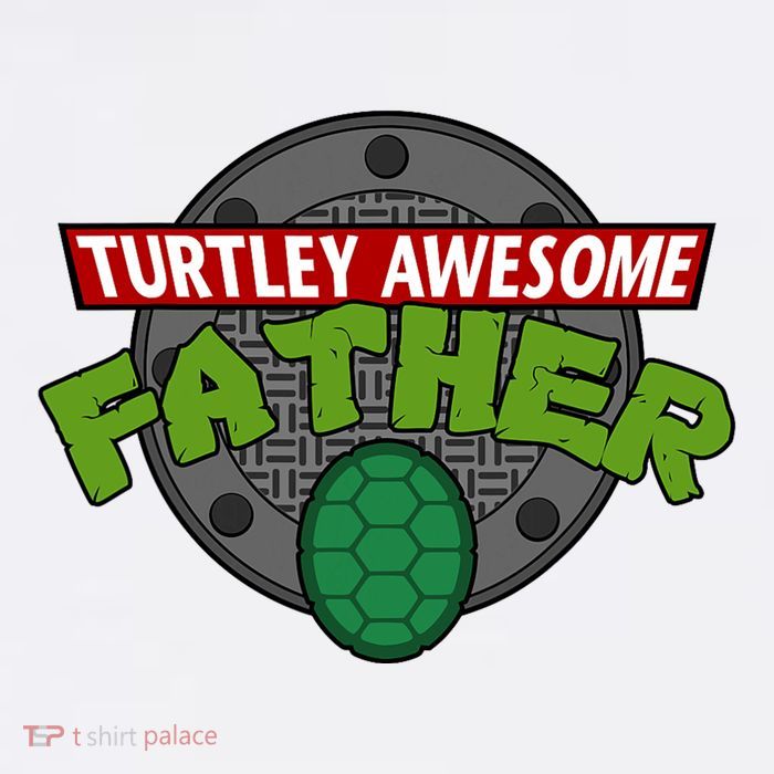 Turtley Awesome Father Awesome Fathers Day Kids T-Shirt