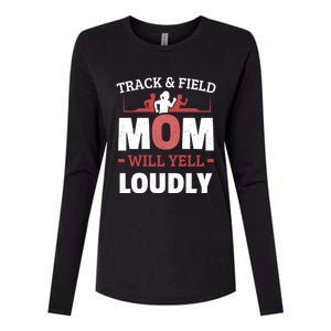 Track And Field Mom Will Yell Loudly Running Runner Cute Gift Womens Cotton Relaxed Long Sleeve T-Shirt