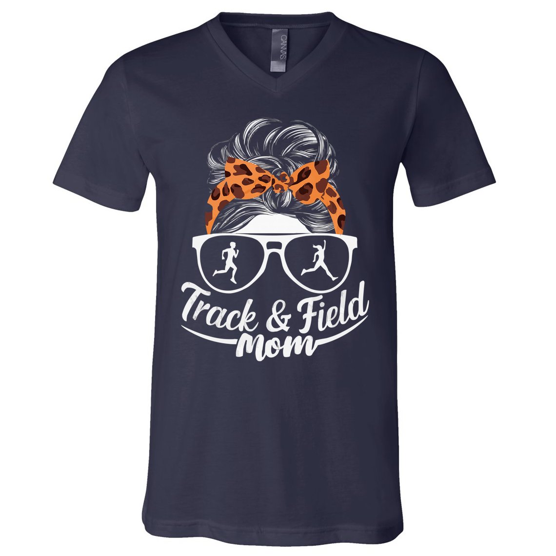 Track And Field Mom Athlete Runner Mothers Day 2025 V-Neck T-Shirt
