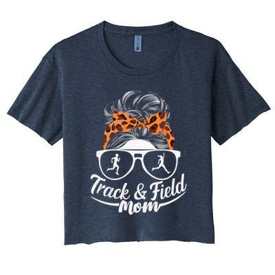 Track And Field Mom Athlete Runner Mothers Day 2025 Crop Top