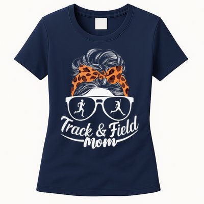 Track And Field Mom Athlete Runner Mothers Day 2025 Womens T-Shirt