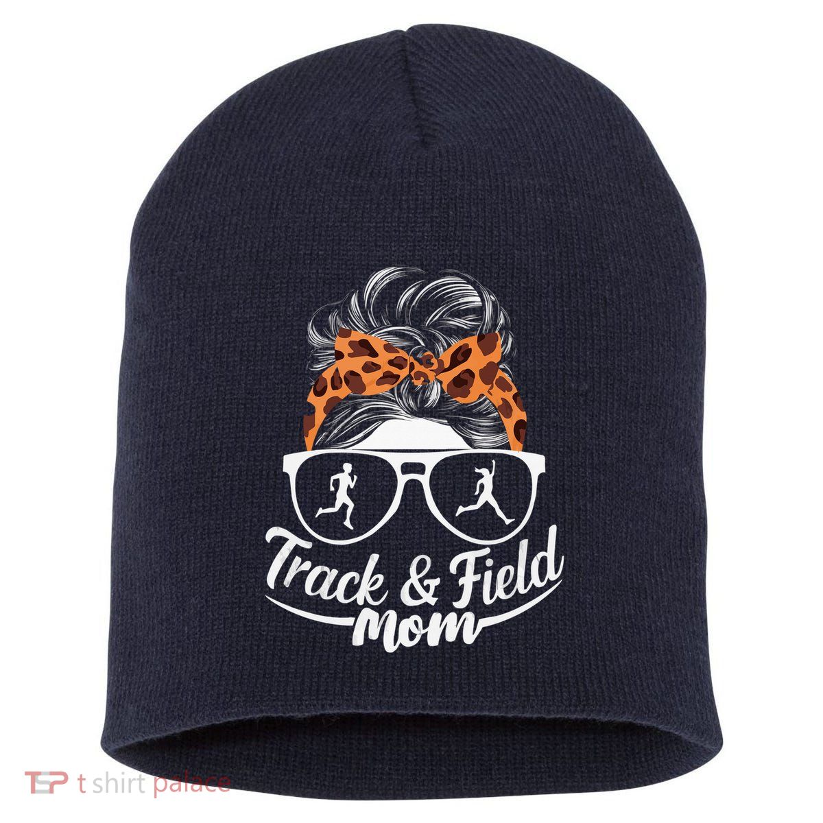 Track And Field Mom Athlete Runner Mothers Day 2025 Short Acrylic Beanie