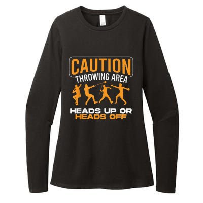 Track And Field Thrower Caution Throwing Area Shot Put Womens CVC Long Sleeve Shirt