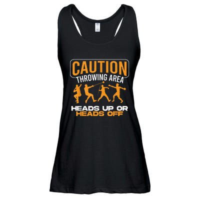 Track And Field Thrower Caution Throwing Area Shot Put Ladies Essential Flowy Tank