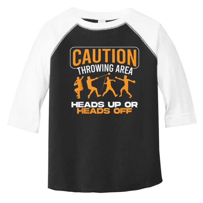 Track And Field Thrower Caution Throwing Area Shot Put Toddler Fine Jersey T-Shirt