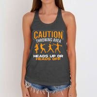 Track And Field Thrower Caution Throwing Area Shot Put Women's Knotted Racerback Tank