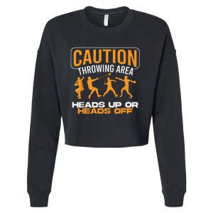 Track And Field Thrower Caution Throwing Area Shot Put Cropped Pullover Crew