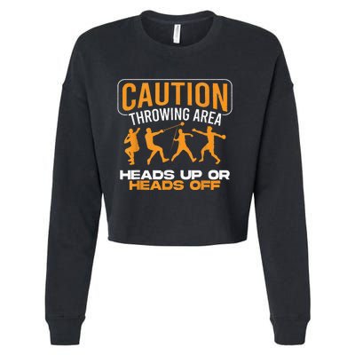 Track And Field Thrower Caution Throwing Area Shot Put Cropped Pullover Crew