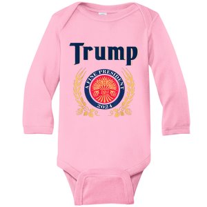 Trump A Fine President 2024 Take America Back Election Baby Long Sleeve Bodysuit