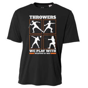 Track And Field Thrower We Play With Weapon Of War Shot Put Cooling Performance Crew T-Shirt