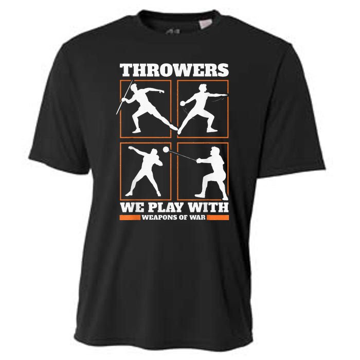 Track And Field Thrower We Play With Weapon Of War Shot Put Cooling Performance Crew T-Shirt