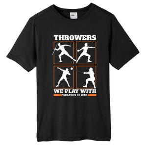 Track And Field Thrower We Play With Weapon Of War Shot Put Tall Fusion ChromaSoft Performance T-Shirt