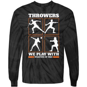 Track And Field Thrower We Play With Weapon Of War Shot Put Tie-Dye Long Sleeve Shirt