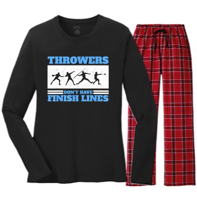 Track And Field Throwers Don't Have Finish Lines Discus Women's Long Sleeve Flannel Pajama Set 