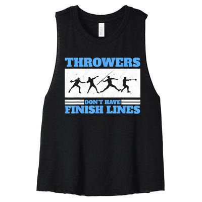 Track And Field Throwers Don't Have Finish Lines Discus Women's Racerback Cropped Tank