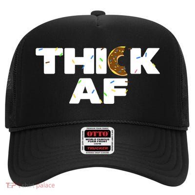 Thick AF Funny Donut Fitness Weightlifting High Crown Mesh Back Trucker Hat