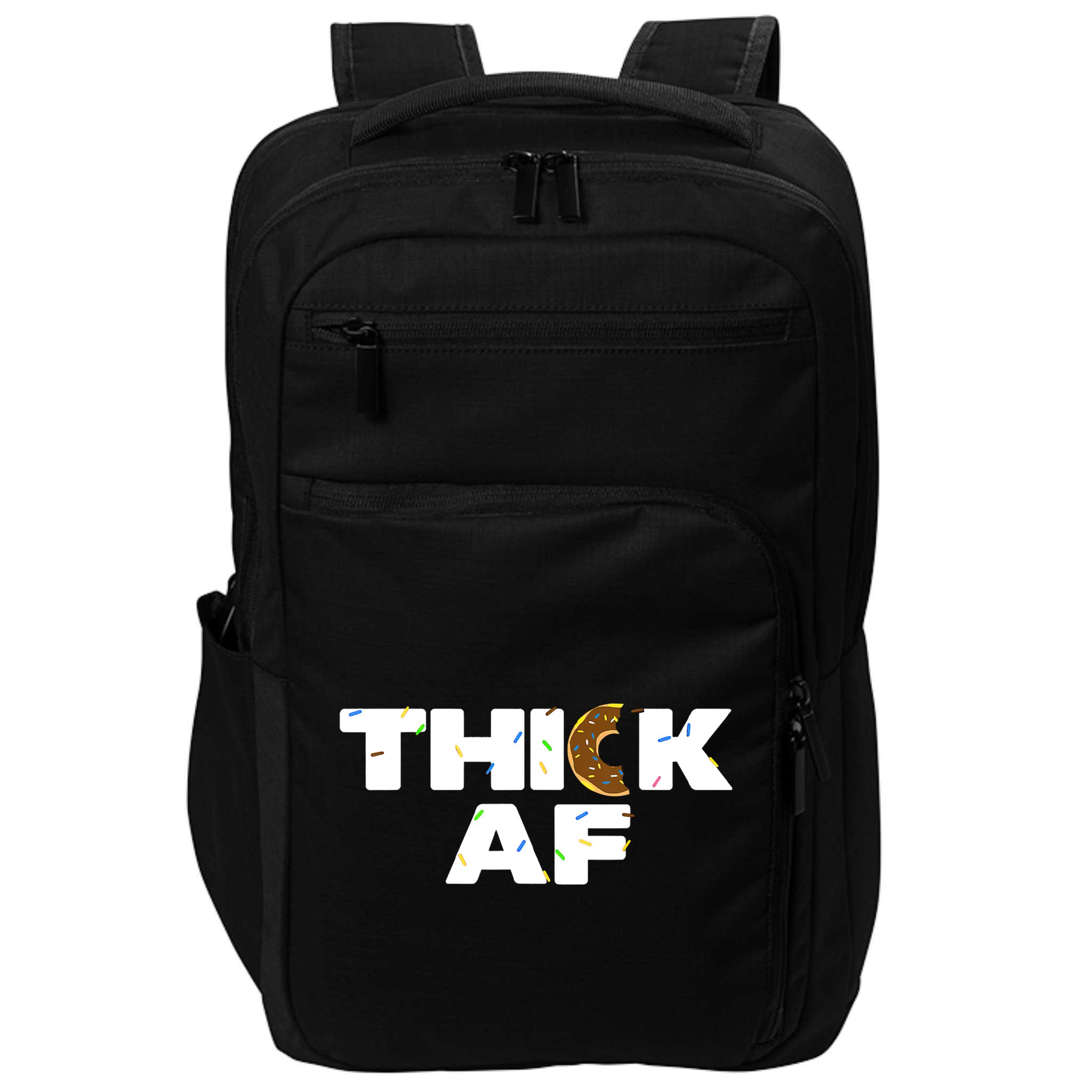 Thick AF Funny Donut Fitness Weightlifting Impact Tech Backpack