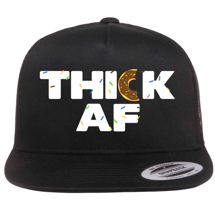 Thick AF Funny Donut Fitness Weightlifting Flat Bill Trucker Hat