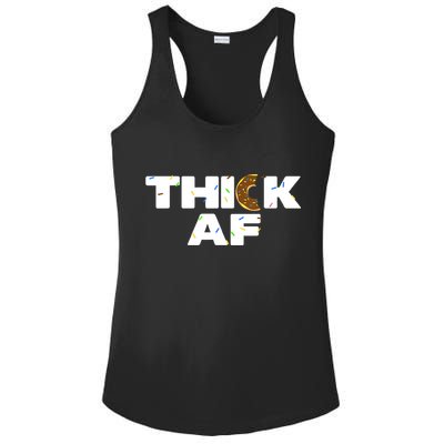 Thick AF Funny Donut Fitness Weightlifting Ladies PosiCharge Competitor Racerback Tank