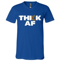 Thick AF Funny Donut Fitness Weightlifting V-Neck T-Shirt