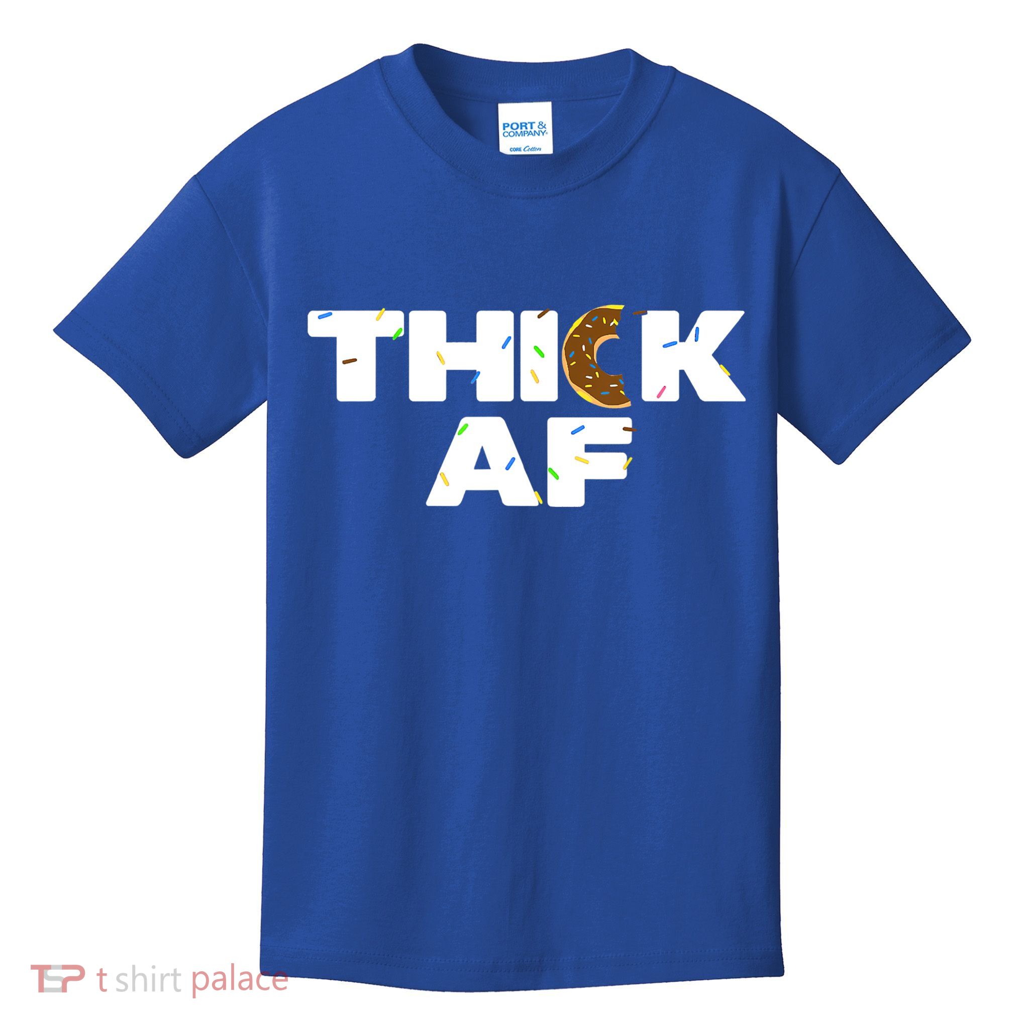Thick AF Funny Donut Fitness Weightlifting Kids T-Shirt