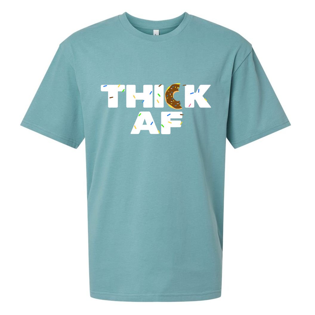 Thick AF Funny Donut Fitness Weightlifting Sueded Cloud Jersey T-Shirt