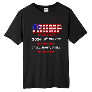 Trump American Flag Patriotic Fourth Of July Usa Drill Gift Tall Fusion ChromaSoft Performance T-Shirt