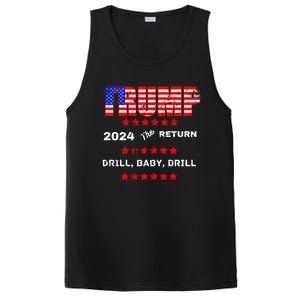 Trump American Flag Patriotic Fourth Of July Usa Drill Gift PosiCharge Competitor Tank