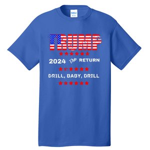 Trump American Flag Patriotic Fourth Of July Usa Drill Gift Tall T-Shirt