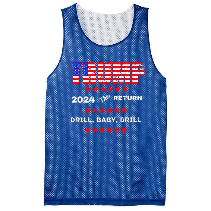 Trump American Flag Patriotic Fourth Of July Usa Drill Gift Mesh Reversible Basketball Jersey Tank