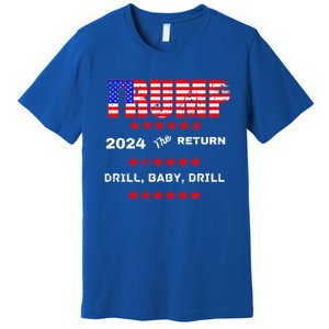 Trump American Flag Patriotic Fourth Of July Usa Drill Gift Premium T-Shirt