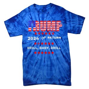 Trump American Flag Patriotic Fourth Of July Usa Drill Gift Tie-Dye T-Shirt