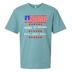 Trump American Flag Patriotic Fourth Of July Usa Drill Gift Sueded Cloud Jersey T-Shirt