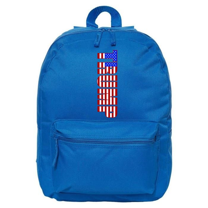 Trump American Flag Patriotic Fourth Of July Usa Gift 16 in Basic Backpack