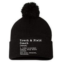 Track And Field Coach Definition Funny Trainer Gift Present Pom Pom 12in Knit Beanie