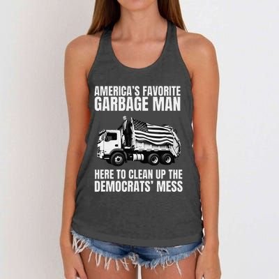 Trump AmericaS Favorite Garbage Man Trash Truck Women's Knotted Racerback Tank