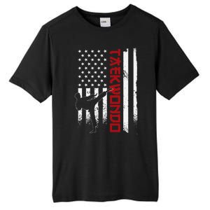 Taekwondo American Flag Taekwondo Fighter Us Flag Tall Fusion ChromaSoft Performance T-Shirt