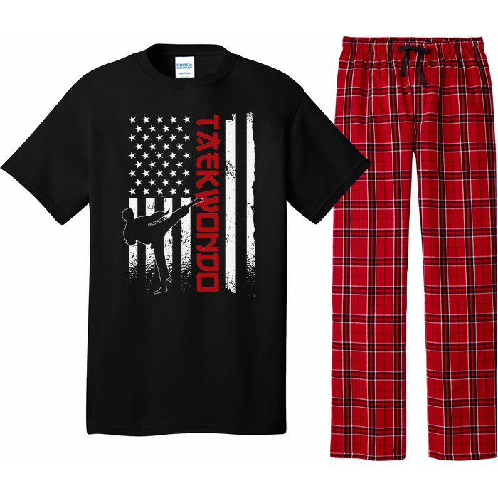 Taekwondo American Flag Taekwondo Fighter Us Flag Pajama Set